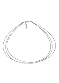 Halsreif OSTSEE-SCHMUCK "OSTSEE-SCHMUCK Halsreif Edelstahl 3-reihig", grau (wei&szlig;, neutral), Halsketten, Damen, 41 bis 45cm, Edelstahl, L: 41 42 43 44 45, Halsreif