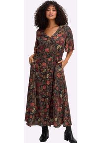 Druckkleid sheego by Joe Browns "Kleid", Damen, Gr. 50, Normalgr&ouml;&szlig;en, schwarz, bedruckt, 100% Viskose, Paisley, bedruckt, gemustert, mehrfarbig, lang, Kleider Druckkleid