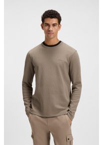 Langarmshirt BOSS Orange "Tempesto", Herren, Gr. L, gr&uuml;n (open gr&uuml;n346), Single Jersey, Obermaterial: 82% Baumwolle, 12% Polyamid, 6% Elasthan, regular fit normal, Rundhals, Shirts Langarmshirt, mit BOSS-Stickerei