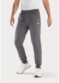 Sweathose Kangaroos, Herren, Gr. 44/46 (S), N-Gr, grau (anthrazit), Sweatware, Obermaterial: 60% Baumwolle, 40% Polyester, unifarben, Basic, bequem lang, Hosen Sweathose, Jogginghose mit kleiner Logostickerei