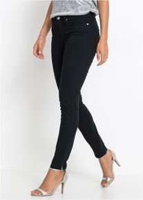 Skinny-fit-Jeans bonprix "Skinny-Jeans Mid Waist, cropped", Damen, Gr. 38, K-Gr, schwarz, Obermaterial: 97% Baumwolle, 3% Elasthan, skinny fit, Jeans Skinny-fit-Jeans, Skinny-fit, Mid Waist, cropped Schnitt, aus Baumwolle und Elasthan