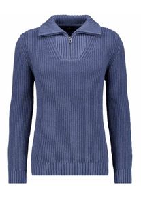 Rundhalspullover Ragman, Herren, Gr. 60, blau, melange, 782, Strick, 100% Baumwolle, ohne Ausschnitt, Pullover Rundhalspullover