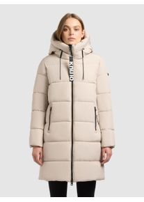 Steppmantel Khujo "MISTHA", Damen, Gr. XL (42), soft beige, Web, Obermaterial: 100% Polyester. Futter: 100% Nylon. Wattierung: 100% Polyester, unifarben, Basic ca. Mitte Oberschenkel, M&auml;ntel Steppmantel