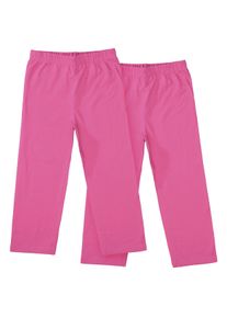 Caprihose STACCATO, M&auml;dchen, Gr. 176, Normalgr&ouml;&szlig;en, pink, Oberstoff: 95% Baumwolle, 5% Elasthan., unifarben, Basic, bequem, Hosen Caprihose, Doppelpack