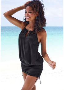 Badekleid Lascana, Damen, Gr. 40, Cup C/D, schwarz, Obermaterial: 85% Polyamid, 15% Elasthan. Futter: 92% Polyester, 8% Elasthan, unifarben, Badeanz&uuml;ge Badekleid, Mit verstellbarer L&auml;nge, Topseller