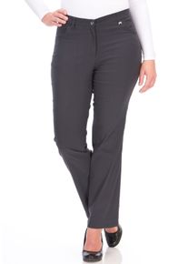 5-Pocket-Hose KjBRAND "Betty Bengaline", Damen, Gr. 46, N-Gr, grau (anthrazit), Web, Obermaterial: 80% Viskose, 17% Polyamid, 3% Elasthan, bequem lang, Hosen 5-Pocket-Hose, in bequemer Form