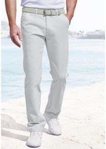 Chinohose John Devin "regular-fit", Herren, Gr. 33, L&auml;nge 32, grau (hellgrau), Web, Obermaterial: 98% Baumwolle, 2% Elasthan, unifarben, regular fit lang, Hosen Chinohose, aus elastischer Baumwoll-Qualit&auml;t