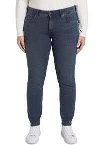 Slim-fit-Jeans Tom Tailor PLUS, Damen, Gr. 46, N-Gr, blau (used schwarz stone blau), Denim/Jeans, Obermaterial: 91% Baumwolle, 7% Polyester, 2% Elasthan, unifarben, slim fit normal, Jeans Slim-fit-Jeans