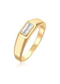 Siegelring Kuzzoi "Ring Herren Topas Baguette 925 Silber" Gr. 60, gold, Fingerringe, Herren, 60, ohne Stein, Silber 925 (Sterlingsilber), 10mm, Siegelring