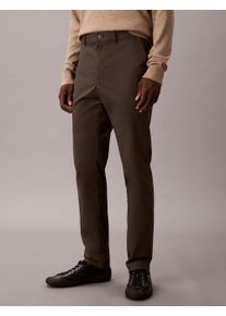 Chinohose Calvin Klein "SLIM SATEEN CHINO TROUSER", Herren, Gr. 34, L&auml;nge 34, beluga, Web, Obermaterial: 97% Baumwolle, 3% Elasthan, unifarben, slim fit lang, Hosen Chinohose, slim fit