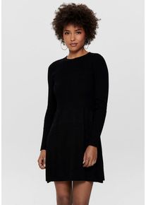 Strickkleid Only "ONLALMA", Damen, Gr. L, N-Gr, schwarz, Strick, Obermaterial: 80% Viskose, 20% Nylon, unifarben, ausgestellt ca. Mitte Oberschenkel, Rundhals, Kleider Strickkleid