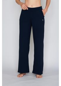 JOOP! Homewearhose JOOP "Cosy", Damen, Gr. 42, N-Gr, blau, Jersey, Obermaterial: 95% Baumwolle, 5% Elasthan, unifarben, Basic kurz, Hosen Homewearhose, mit elegantem High-Waist-Design