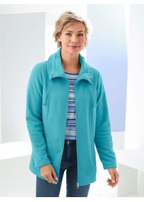 Fleecejacke Classic Basics, Damen, Gr. 48, blau (aqua), 100% Polyester, unifarben, figurumspielend, Jacken Fleecejacke