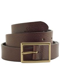 Levi's Lederg&uuml;rtel LEVI'S "RECTANGLE BELT", Damen, Gr. 90, leather braun, Rindsleder, G&uuml;rtel Lederg&uuml;rtel, mit goldfarbener Schlie&szlig;e und Logopr&auml;gung