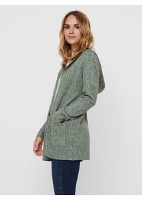 V&eacute;ro Moda Strickjacke VERO MODA "VMDOFFY LS OPEN HOOD CARDIGAN GA NOOS", Herren, Gr. M, gr&uuml;n (laurel wreath melange), Strick, Obermaterial: 94% Polyester, 3% Elasthan, 3% Nylon, meliert, regular fit Po-bedeckend, Rundhals, Strickjacken Strickjacke