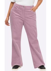 Cordhose sheego, Damen, Gr. 46, Normalgr&ouml;&szlig;en, mauve, 98% Baumwolle, 2% Elasthan, unifarben, Hosen Cordhose