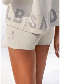 Strickhose ELBSAND, Damen, Gr. 44/46, N-Gr, grau (hellgrau), Feinstrick, Obermaterial: 50% Viskose, 28% Polyester, 22% Nylon, meliert, unifarben, bequem kurz, Hosen Strickhose, aus hochwertigem Strick, mit Logostickerei, Loungewear