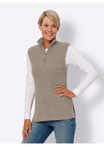 Pullunder Classic Basics "Pullunder", Damen, Gr. 48, beige (sesam), 100% Polyester, unifarben, Pullover Pullunder
