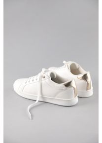 Sneaker ANISTON SHOES, Damen, Gr. 40, gold (wei&szlig;, goldfarben), Lederimitat, Schuhe Sneaker, Schn&uuml;rschuh, Freizeitschuh mit Metallic-Akzent - NEUE KOLLEKTION, Topseller