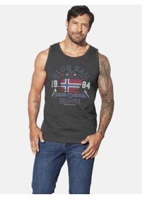 Muskelshirt Jan Vanderstorm "Tanktop BEUTE", Herren, Gr. L, grau (dunkelgrau melange), Obermaterial: 70% Baumwolle CO. 30% Polyester COOLMAX PES(Coolmax)., Tops Muskelshirt