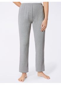 Homewearpants feel good, Damen, Gr. 44/46, Normalgr&ouml;&szlig;en, grau (grau, meliert), 88% Baumwolle, 7% Polyester, 5% Elasthan, unifarben, Hosen Homewearpants