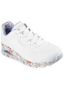 Sneaker Skechers "UNO-MAJESTIC GARDEN", Damen, Gr. 35, bunt (wei&szlig; bunt), Lederimitat, gebl&uuml;mt, Schuhe Sneaker, Keilsneaker, Plateausneaker mit bedruckter Sohle
