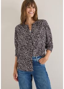 Langarmbluse Cecil, Damen, Gr. M (40), eggplant rot, Web, Obermaterial: 100% Viskose, bedruckt, bequem h&uuml;ftbedeckend, Rundhals, elastischer Bund, Blusen Langarmbluse, mit grafischem Muster