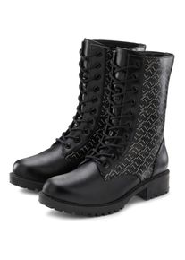 Stiefelette Lascana, Damen, Gr. 42, schwarz, Obermaterial: 100% Lederimitat. Decksohle: 100% Textilmaterial. Futter: 100% Textilmaterial. Laufsohle: 100% Synthetik, bedruckt, mehrfarbig, Schuhe Stiefelette, mit modischem Druck, Stiefel, Boots VEGAN