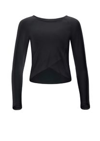 Langarmshirt WINSHAPE "Cropped Functional Light and Soft", Damen, Gr. XS, schwarz, 85% Polyester, 15% Elasthan, Rundhals, Shirts Langarmshirt, Overlap-Applikation