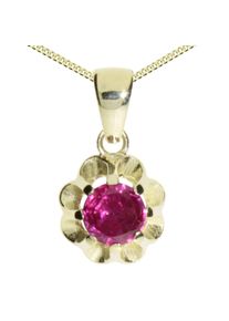 Kette und Anh&auml;nger Set OSTSEE-SCHMUCK "- Pia 6 mm - Gold 333/000 - sy. Rubin" Gr. 45, gold (gold 333, goldfarben, gelb), Schmuck_Sets, Damen, 45, Gelbgold 333, Kette und Anh&auml;nger Set