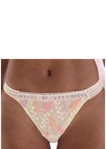 String Lascana "Mirabel, Amira-Kollektion", Damen, Gr. 48/50, bunt (puder, neon), Mesh, Obermaterial: 83% Polyamid, 9% Polyester, 8% Elasthan, Unterhosen String, aus Mesh mit gl&auml;nzender Blumenstickerei, transparente Unterw&auml;sche, Topseller
