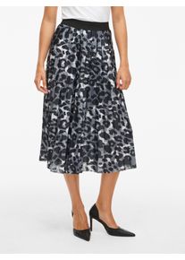 Plisseerock Vila "VINITBAN PRINT SKIRT - NOOS", Damen, Gr. XL (42), grau (glacier gray aop:kia), Web, Obermaterial: 96% Polyester, 4% Elasthan, bedruckt, regular fit wadenlang, R&ouml;cke Plisseerock