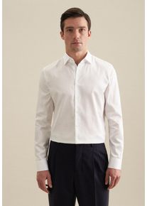 Businesshemd Seidensticker "Schwarze Rose", Damen, Gr. M39, normale &Auml;rmell&auml;ngen, wei&szlig;, 100% Baumwolle, unifarben, tailored fit, 2-Knopf-Manschette, Hemden Businesshemd, Shaped 1/1 Kentkragen Uni