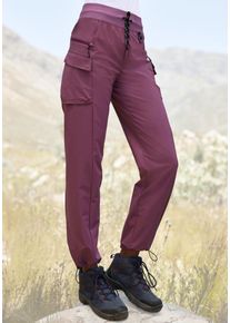active by Lascana Trekkinghose LASCANA ACTIVE "Cargo Pants", Damen, Gr. 46, N-Gr, lila (mauve), Web, Obermaterial: 92% Polyamid, 8% Elasthan, unifarben, Hosen Trekkinghose, Schlupfform, Topseller