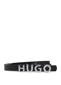 Lederg&uuml;rtel Hugo "Zula Belt 1,5cm", Damen, Gr. 90, schwarz (schwarz 001), Leder, unifarben, G&uuml;rtel Lederg&uuml;rtel, Verschluss im Hugo Schriftzug