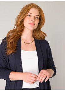 Longstrickjacke Base Level Curvy "Ayla long", Damen, Gr. 58 (60), blau (navy dunkelblau), Strick, Obermaterial: 94% Viskose, 6% Elasthan, unifarben, figurumspielend knieumspielend, eingesetzt abgesteppt, Strickjacken Longstrickjacke, Figurumspielende, weiche Strickqualit&auml;t