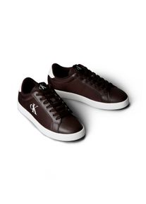 Sneaker Calvin Klein Jeans "CUPSOLE LACE UP PU MG", Damen, Gr. 40, rot (bordeaux, wei&szlig;), Lederimitat, Textil, unifarben mit Farbeinsatz, Schuhe Sneaker, Schn&uuml;rschuh, Halbschuh, Freizeitsneaker, Casual-Schn&uuml;rer mit CK-Logo