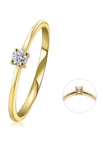 Diamantring ONE ELEMENT "0,10 ct Diamant Brillant Ring aus 585 Gelbgold" Gr. 52, gold, Fingerringe, Damen, 52,mit Brillant, Gelbgold 585, Diamantring