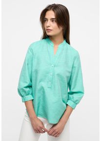 Longbluse Eterna "LOOSE FIT", Damen, Gr. 36, smaragd, 59% Baumwolle, 41% Leinen, Blusen Longbluse