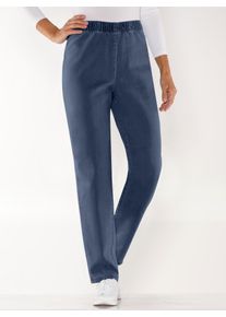Schlupfjeans Classic Basics, Damen, Gr. 46, Normalgr&ouml;&szlig;en, blau (dunkelblau), 81% Baumwolle, 17% Polyester, 2% Elasthan, unifarben, lang, Jeans Schlupfjeans