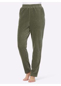 Dehnbund-Hose feel good, Damen, Gr. 44/46, Normalgr&ouml;&szlig;en, gr&uuml;n (khaki), 70% Baumwolle, 25% Polyester, 5% Elasthan, unifarben, Hosen Dehnbund-Hose