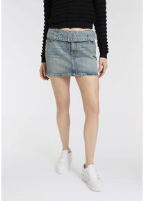 Minirock HUGO BLUE "Gamini", Damen, Gr. L (40), blau (bright blau 436), Denim/Jeans, Obermaterial: 100% Baumwolle, unifarben, mini, R&ouml;cke Minirock, mit passendem G&uuml;rtel