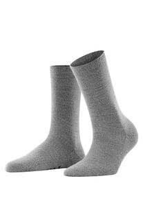 Socken Falke "Softmerino", Damen, Gr. 41-42, grau (light grau meliert), Materialmix, unifarben, normal, Socken Socken, w&auml;rmend, hohe Feuchtigkeitsaufnahme, atmungsaktiv, klimaregulierend