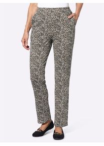 Schlupfhose, Damen, Gr. 46, Normalgr&ouml;&szlig;en, bunt (champagner, khaki, bedruckt), 100% Baumwolle, gemustert, mehrfarbig, Hosen Schlupfhose