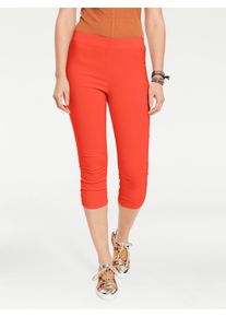 Caprihose Heine, Damen, Gr. 46, Normalgr&ouml;&szlig;en, orange (koralle), 70% Viskose, 25% Polyamid, 5% Elasthan, unifarben, 3/4-L&auml;nge, Hosen Caprihose