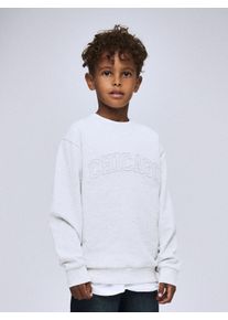 Sweatshirt name it "NKMLESTER LS NREG SWEAT UNB", Jungen, Gr. 134/140, grau (light grau melange), Sweatware, Obermaterial: 100% Baumwolle, bedruckt, normal normal, Rundhals, Rippb&uuml;ndchen, Sweatshirts Sweatshirt