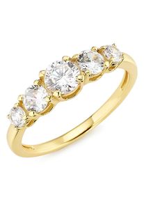 Fingerring Firetti "Schmuck Geschenk Silber 925 Silberring Verlobungsring" Gr. 53, gold (gelbgoldfarben, kristallwei&szlig;), Fingerringe, Damen, 53, Silber 925 (Sterlingsilber), 2,8mm, Fingerring, mit Zirkonia (synth.)