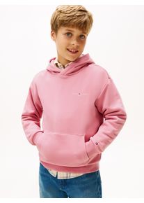 Kapuzensweatshirt Tommy Hilfiger "MINI CORP HOODIE", Jungen, Gr. 7 (122), rosa (mystic pink), Sweatware, Obermaterial: 80% Baumwolle, 20% Polyester, unifarben, regular fit normal, Rundhals, eingesetzt Rippb&uuml;ndchen, Sweatshirts Kapuzensweatshirt, Kinder bis 16 Jahre