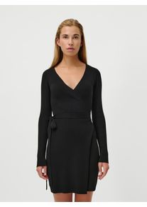 Strickkleid LEGER "Effie, LeGer by Lena Gercke", Damen, Gr. 40, N-Gr, schwarz, Strick, Obermaterial: 70% Viskose, 30% Polyester, ca. Mitte Oberschenkel, V-Ausschnitt, Kleider Strickkleid, in Wickeloptik, k&ouml;rpernah