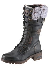 Winterstiefel Mustang Shoes "Haukea", Damen, Gr. 39, Normalschaft, navy, Lederimitat, Textil, Schuhe Winterstiefel, Snowboots, Winterstiefel mit TEX-Membrane